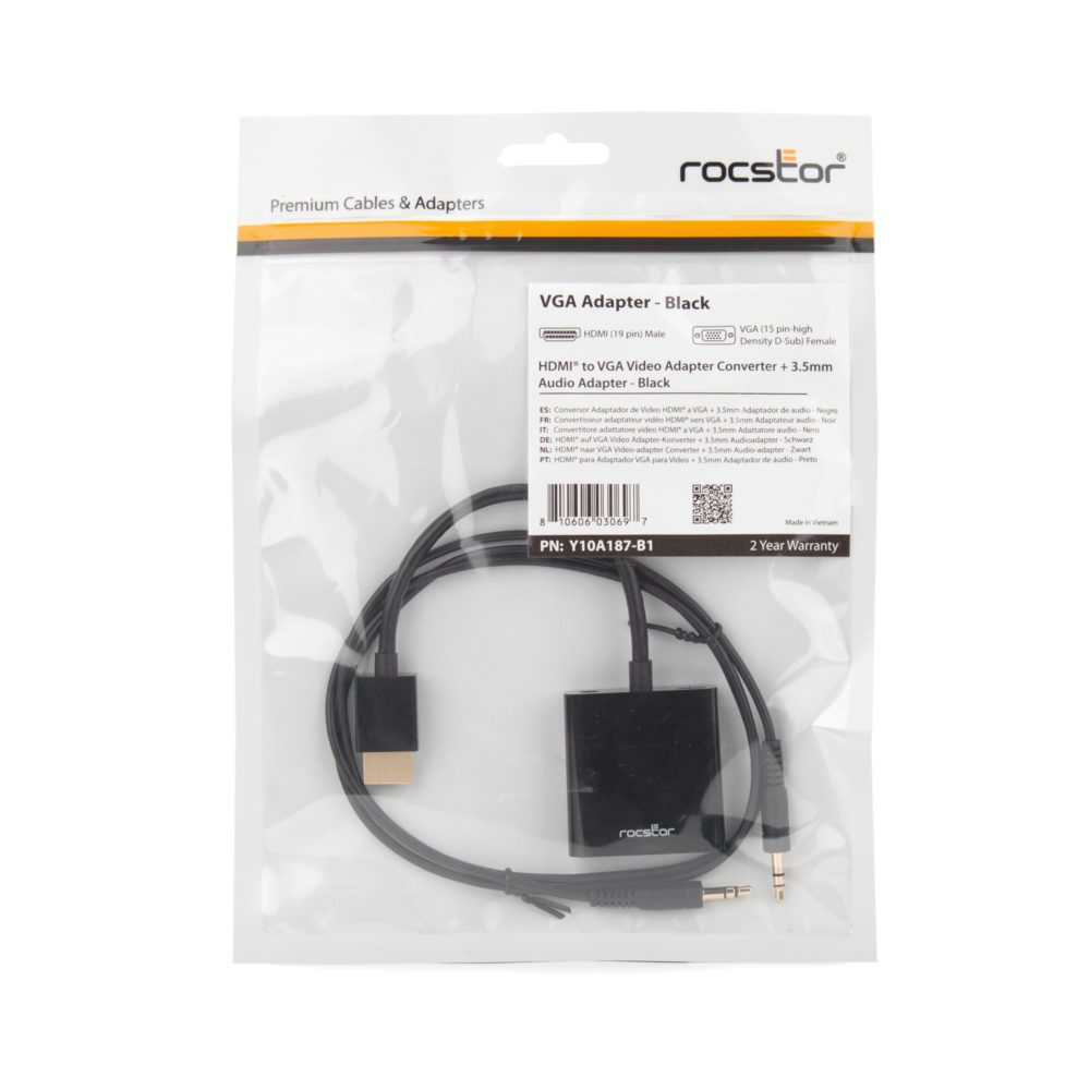 kamp Klik Voorstel HDMI to VGA & 3.5mm Audio Video Adapter Supports HD Rocstor
