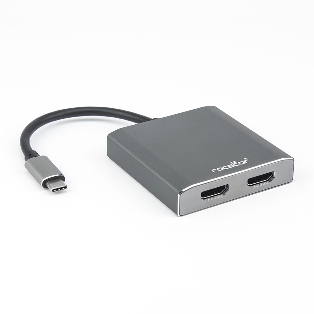 USB C to Dual HDMI Adapter,USB C Splitter 2 Monitors Extended Display,HDMI  Adapter for Dual Monitors,Type C HDMI Hub Multiple Monitors Docking Station