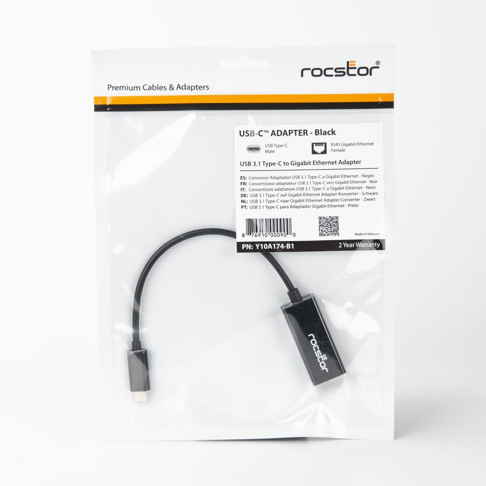 prototype havik Beweging USB-C to Gigabit Ethernet Network Adapter Mac & PC Compatible - Black