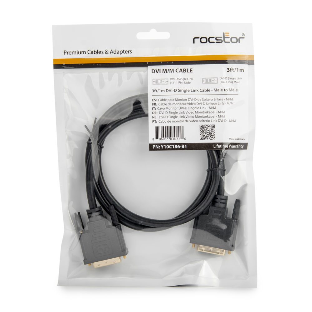 Rocstor USB-C to DVI Cable Male to male
