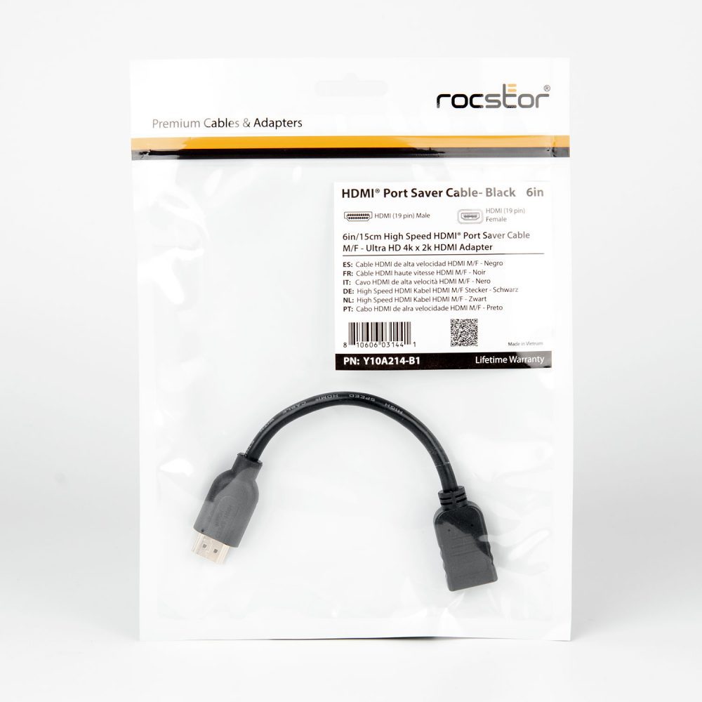 Rocstor Premium High Speed HDMI Port Saver M/F Extension Cable
