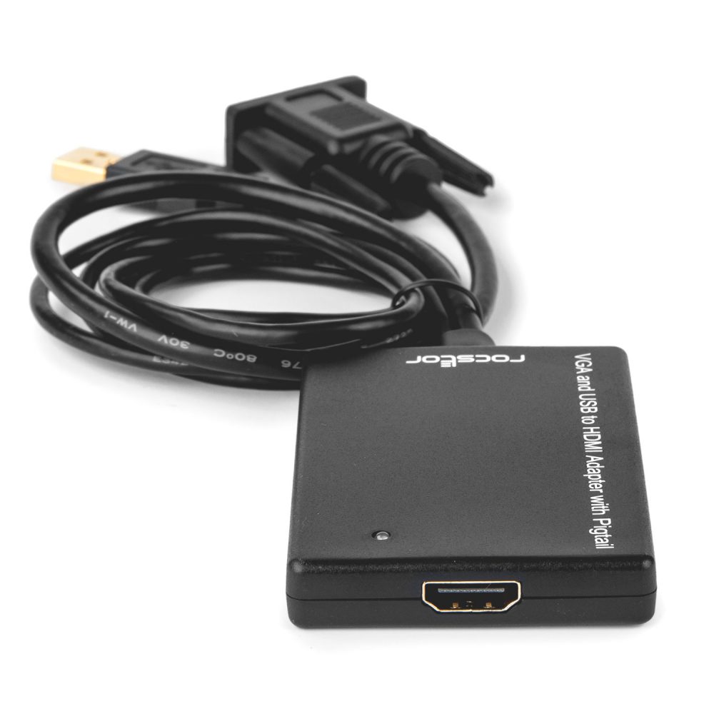 forening Shetland Skøn VGA to HDMI Adapter with USB Power and Audio Rocstor Premium