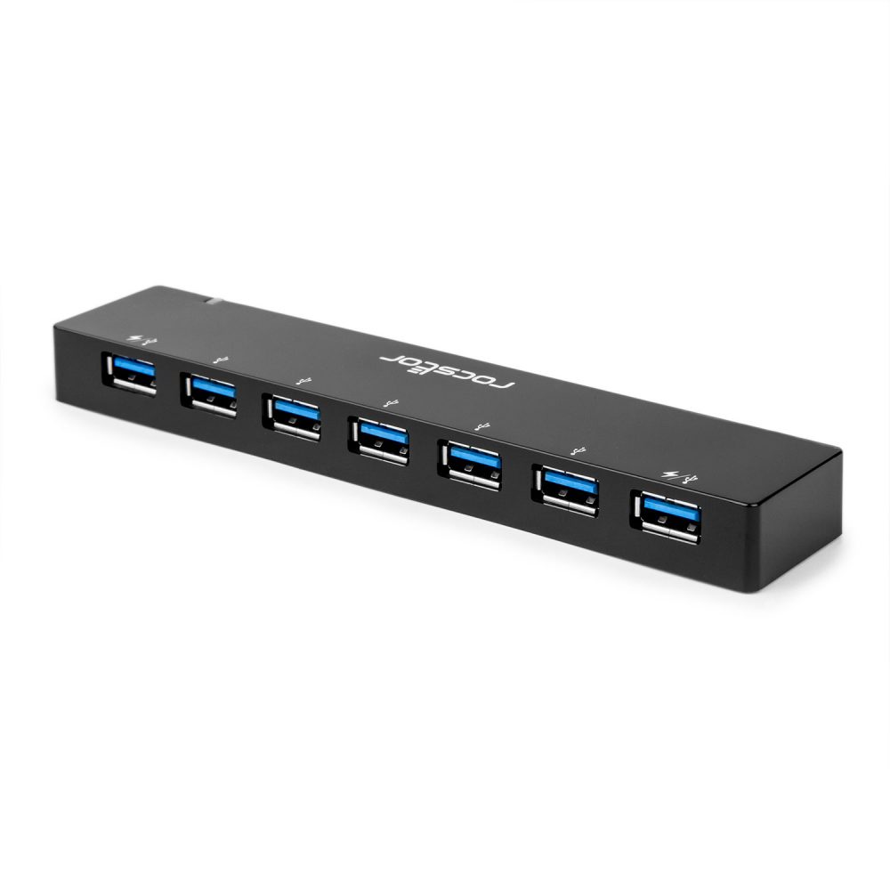 Rocstor Premium 7-Port USB 3.0 Hub with Fast-Charging Ports