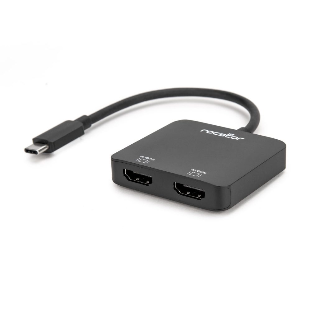 USB-C to Dual HDMI® Adapter Splitter- 4K/60Hz - Black