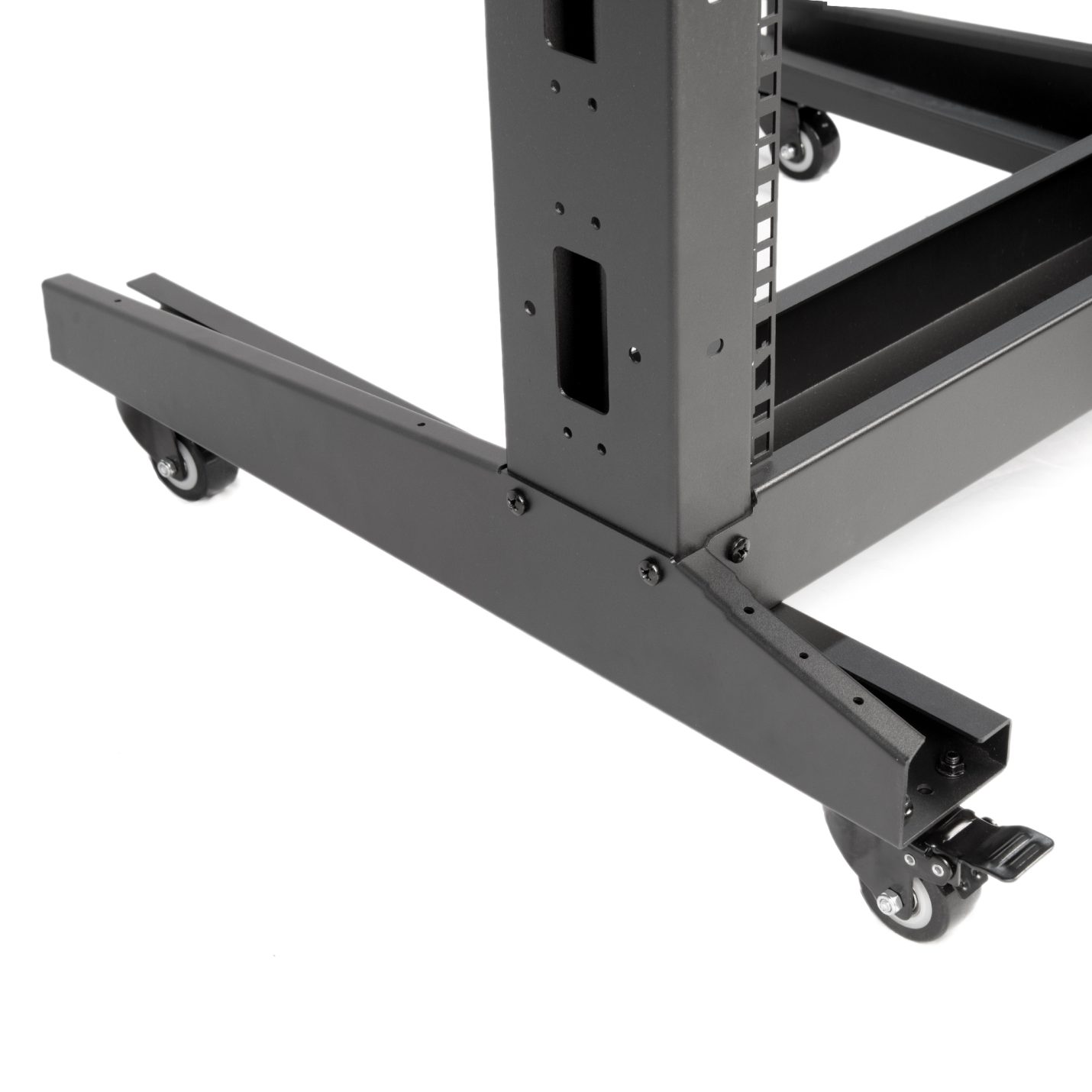 SolidRack 2Post 42U Server Rack with Casters Black