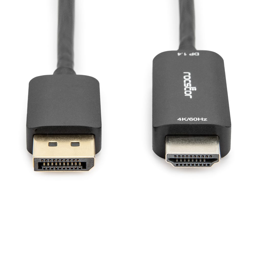 QZ Displayport to HDMI Cable, DP to HDMI Cable, Unidirectional, DisplayPort  1.4, HDMI2.0, 4K 60Hz, Black, 1.8 Meter