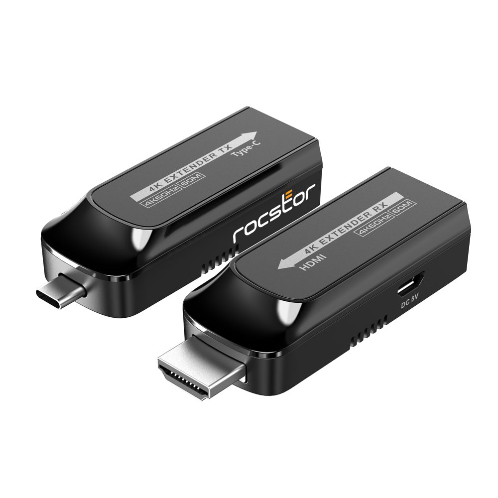 4K HDMI/USB-C Extender Over Single CAT6/7 with 4K@60Hz Wall Plate  Transmitter, HDR & IR Control Upto 165ft (UHD-WPE165-K)