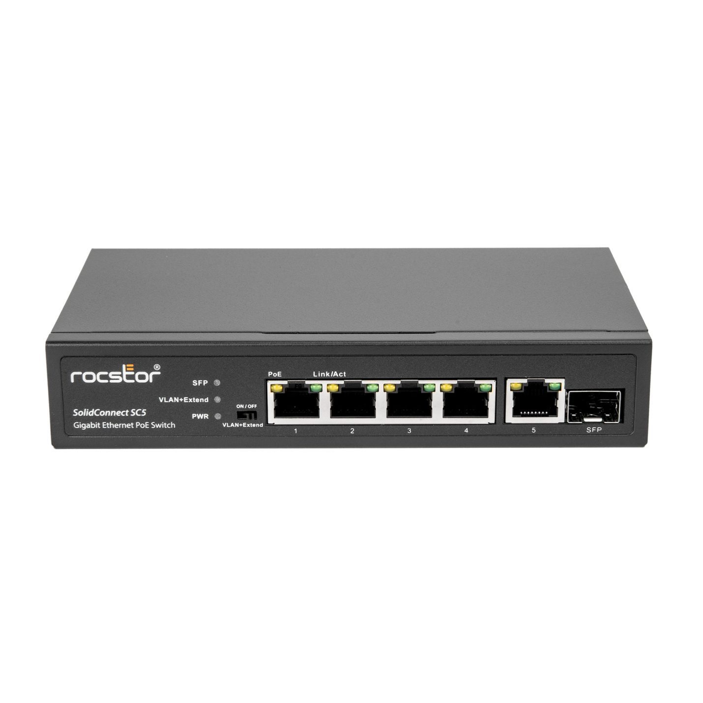 Solidconnect Sc5 4 Port Poe Gigabit Unmanaged Ethernet Switch And 1x Gigabit Sfp Uplink Ports 1441